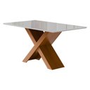 Ver imagem 2 de Mesa de Jantar com Vidro 6 Lugares Multimóveis Cr50237 Cinamomo/off White