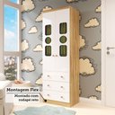 Ver imagem 7 de Guarda-roupa Infantil 61,7cm 2 Portas 3 Gavetas com Janelas sem Pés Ezra 100% Mdf Espresso Móveis