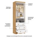 Ver imagem 5 de Guarda-roupa Infantil 61,7cm 2 Portas 3 Gavetas com Janelas sem Pés Ezra 100% Mdf Espresso Móveis