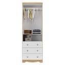 Ver imagem 3 de Guarda-roupa Infantil 61,7cm 2 Portas 3 Gavetas com Janelas sem Pés Ezra 100% Mdf Espresso Móveis