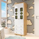 Ver imagem 1 de Guarda-roupa Infantil 61,7cm 2 Portas 3 Gavetas com Janelas sem Pés Ezra 100% Mdf Espresso Móveis