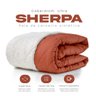 Cobertor ultra queem coberdrom de pele carneiro sintetico quente cor terracota - 7