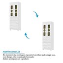 Ver imagem 5 de Guarda-Roupa Bebê 2 Portas com Janela 3 Gavetas 100% MDF Ezra Espresso Móveis Branco