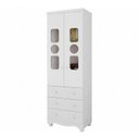 Ver imagem 2 de Guarda-Roupa Bebê 2 Portas com Janela 3 Gavetas 100% MDF Ezra Espresso Móveis Branco