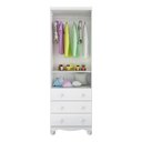 Ver imagem 3 de Guarda-roupa Infantil 61,7cm 2 Portas 3 Gavetas com Janelas e Pés Ezra 100% Mdf Espresso Móveis