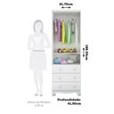 Ver imagem 4 de Guarda-roupa Infantil 61,7cm 2 Portas 3 Gavetas com Janelas e Pés Ezra 100% Mdf Espresso Móveis