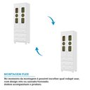 Ver imagem 6 de Guarda-Roupa Infantil 61,7cm 2 Portas 3 Gavetas com Janelas e Pés Ezra 100% MDF Espresso Móveis Branco/Brilho
