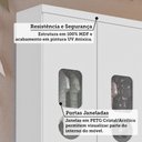 Ver mais imagens de Guarda-Roupa Infantil 61,7cm 2 Portas 3 Gavetas com Janelas e Pés Ezra 100% MDF Espresso Móveis Branco/Brilho