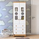 Ver imagem 6 de Guarda-Roupa Bebê 2 Portas com Janela 3 Gavetas 100% MDF Ezra Espresso Móveis Amêndoa Branco