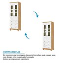 Ver imagem 6 de Guarda-Roupa Infantil 61,7cm 2 Portas 3 Gavetas com Janelas e Pés Ezra 100% MDF Espresso Móveis Branco/Amêndoa