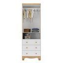 Ver imagem 3 de Guarda-roupa Infantil 61,7cm 2 Portas 3 Gavetas com Janelas e Pés Ezra 100% Mdf Espresso Móveis