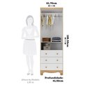 Ver imagem 4 de Guarda-Roupa Infantil 61,7cm 2 Portas 3 Gavetas com Janelas e Pés Ezra 100% MDF Espresso Móveis Branco/Amêndoa