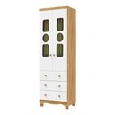 Ver imagem 2 de Guarda-Roupa Infantil 61,7cm 2 Portas 3 Gavetas com Janelas e Pés Ezra 100% MDF Espresso Móveis Branco/Amêndoa