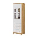 Ver imagem 2 de Guarda-Roupa Bebê 2 Portas com Janela 3 Gavetas 100% MDF Ezra Espresso Móveis Amêndoa Branco