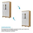 Ver imagem 6 de Guarda-Roupa Infantil 91,9cm 3 Portas 3 Gavetas com Janelas e Pés Ezra 100% MDF Espresso Móveis Branco/Amêndoa