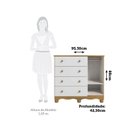 Ver imagem 3 de Cômoda Bebê 1 Porta com Janela e 4 Gavetas Ezra 100% MDF Espresso Móveis Amêndoa Branco