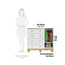 Ver imagem 4 de Cômoda Infantil 95cm 1 Porta com Janela e 4 Gavetas Ezra 100% MDF Espresso Móveis Branco/Amêndoa