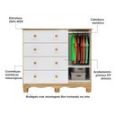 Ver imagem 5 de Cômoda Infantil 95cm 1 Porta com Janela e 4 Gavetas Ezra 100% MDF Espresso Móveis Branco/Amêndoa