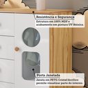 Ver mais imagens de Cômoda Infantil 95cm 1 Porta com Janela e 4 Gavetas Ezra 100% MDF Espresso Móveis Branco/Amêndoa