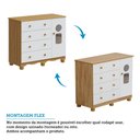 Ver imagem 6 de Cômoda Infantil 95cm 1 Porta com Janela e 4 Gavetas Ezra 100% MDF Espresso Móveis Branco/Amêndoa