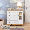 Ver imagem 6 de Cômoda Bebê 1 Porta com Janela e 4 Gavetas Ezra 100% MDF Espresso Móveis Amêndoa Branco