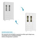 Ver imagem 6 de Guarda-Roupa Infantil 91,9cm 3 Portas 3 Gavetas com Janelas e Pés Ezra 100% MDF Espresso Móveis Branco/Brilho
