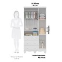 Ver imagem 4 de Guarda-Roupa Infantil 91,9cm 3 Portas 3 Gavetas com Janelas e Pés Ezra 100% MDF Espresso Móveis Branco/Brilho