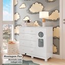 Ver imagem 7 de Cômoda Infantil 95,3cm 1 Porta com Janela e 4 Gavetas Ezra 100% MDF Espresso Móveis Branco