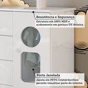 Ver mais imagens de Cômoda Infantil 95,3cm 1 Porta com Janela e 4 Gavetas Ezra 100% MDF Espresso Móveis Branco