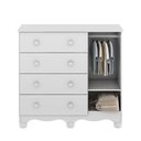 Ver imagem 3 de Cômoda Infantil 95,3cm 1 Porta com Janela e 4 Gavetas Ezra 100% MDF Espresso Móveis Branco