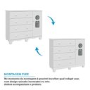 Ver imagem 6 de Cômoda Infantil 95,3cm 1 Porta com Janela e 4 Gavetas Ezra 100% MDF Espresso Móveis Branco