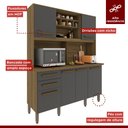 Ver imagem 7 de Cozinha Luna 6 Portas 2 Gavetas Nogal/grafite