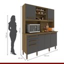 Ver imagem 5 de Cozinha Luna 6 Portas 2 Gavetas Nogal/grafite