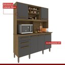 Ver imagem 4 de Cozinha Luna 6 Portas 2 Gavetas Nogal/grafite