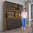 Ver imagem 3 de Cozinha Luna 6 Portas 2 Gavetas Nogal/grafite