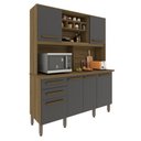 Ver mais imagens de Cozinha Luna 6 Portas 2 Gavetas Nogal/grafite