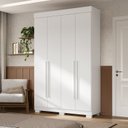 Ver imagem 1 de Guarda-Roupa Casal 4 Portas 133cm Willow Espresso Móveis Branco