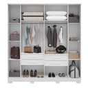 Ver imagem 4 de Guarda-Roupa Casal 6 Portas Ripado 100% MDF 205cm Petunia Espresso Móveis Branco