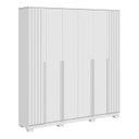 Ver imagem 3 de Guarda-Roupa Casal 6 Portas Ripado 100% MDF 205cm Petunia Espresso Móveis Branco