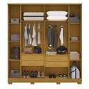 Ver imagem 4 de Guarda-Roupa Casal 6 Portas Ripado 100% MDF 205cm Petunia Espresso Móveis Branco/Cinamomo