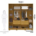 Ver imagem 5 de Guarda-Roupa Casal 6 Portas Ripado 100% MDF 205cm Petunia Espresso Móveis Branco/Cinamomo