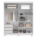 Ver imagem 4 de Guarda-Roupa Casal 100% MDF 2 Portas 180cm Freesia Espresso Móveis Branco
