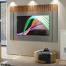 Painel De Tv 70 Polegadas Cinza E Marrom Ripado Malibu 1,83 Lukaliam - 2