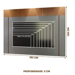 Painel De Tv 70 Polegadas Cinza E Marrom Ripado Malibu 1,83 Lukaliam - 4 Painel De Tv 70 Polegadas Cinza E Marrom Ripado Malibu 1,83 Lukaliam - 4