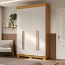 Ver imagem 1 de Guarda-Roupa Casal 4 Portas 133cm Willow Espresso Móveis Off White/Cinamomo