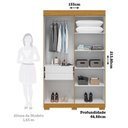 Ver imagem 4 de Guarda-Roupa Casal 4 Portas 133cm Willow Espresso Móveis Off White/Cinamomo