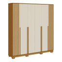 Ver imagem 3 de Guarda-Roupa Casal 6 Portas Ripado 100% MDF 205cm Petunia Espresso Móveis Bege/Cinamomo/Off White
