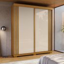 Ver imagem 1 de Guarda-Roupa Casal 100% MDF 2 Portas 180cm Freesia Espresso Móveis Bege/Cinamomo/Off White