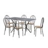Conjunto Mesa Bruna 140cm 6 Cadeiras 004 Tampo Em Granito - 1