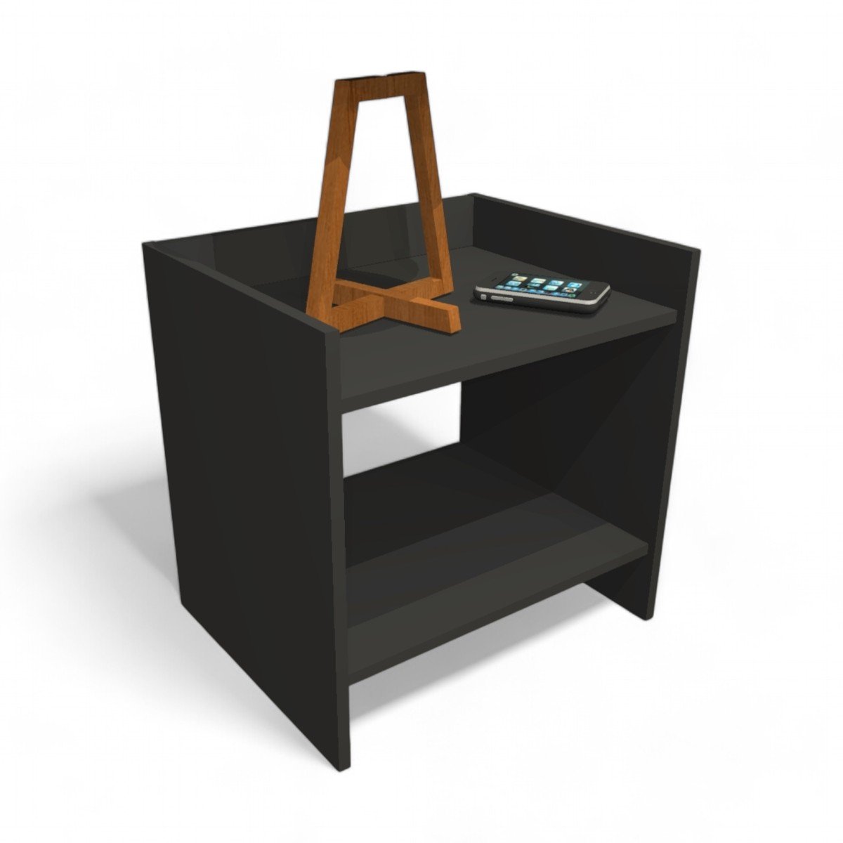 Mesa de Apoio Lateral Cama Quadrada Minimalista Mdf Preto